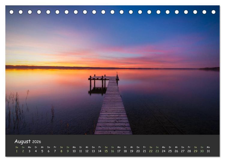 Produktbild: Ammersee bis Walchensee - Traumlandschaften im Voralpenland (Tischkalender 2026 DIN A5 quer), CALVENDO Monatskalender