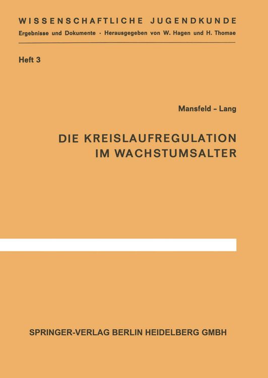 Produktbild: Die Kreislaufregulation im Wachstumsalter