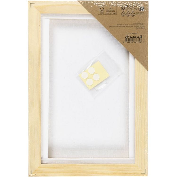 Produktbild: Creativ Company Gespannte Leinwand mit Rahmen, Gr&ouml;&szlig;e 15,8x23,8 cm, 280 g, Wei&szlig;, 1 Stk