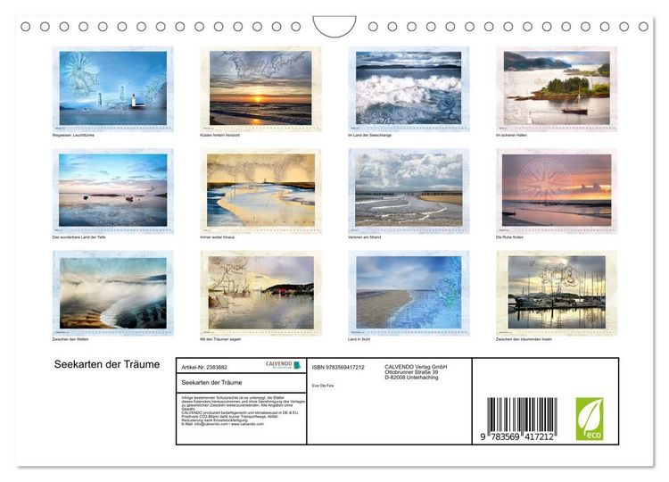 Produktbild: Seekarten der Tr&auml;ume (Wandkalender 2027 DIN A4 quer), CALVENDO Monatskalender