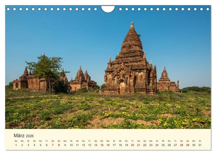 Produktbild: Bagan - Pagode im Wald (Wandkalender 2026 DIN A4 quer), CALVENDO Monatskalender