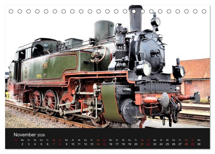Produktbild: Dampflok-Nostalgie - 2026 schwergewichtige Lokomotiven (Tischkalender 2026 DIN A5 quer), CALVENDO Monatskalender