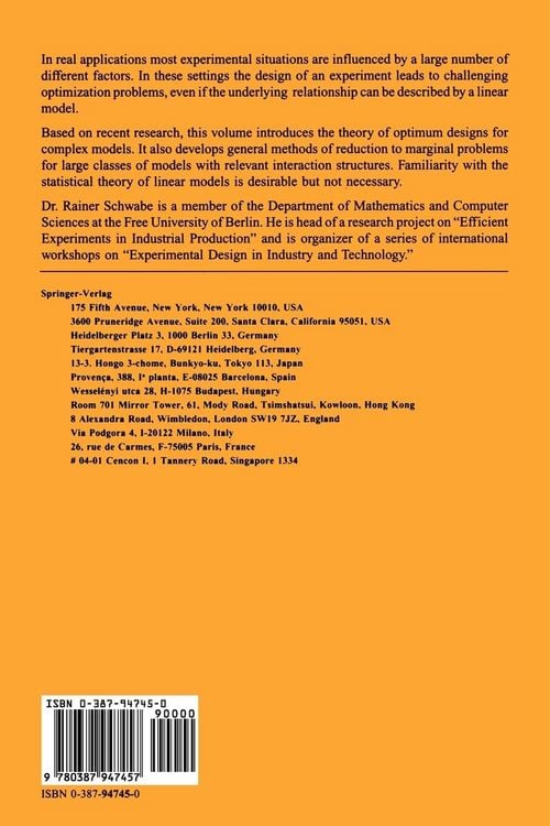 Produktbild: Optimum Designs for Multi-Factor Models