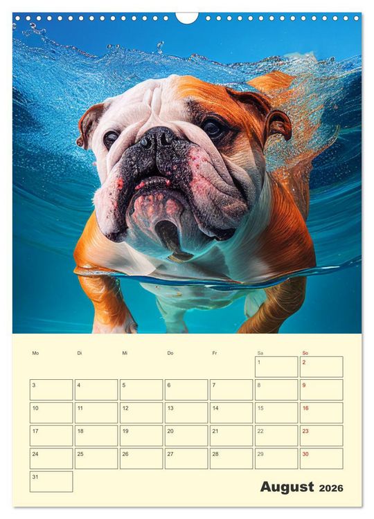 Produktbild: English Bulldogs. Fr&ouml;hliche Dickk&ouml;pfe mit Charakter (Wandkalender 2026 DIN A3 hoch), CALVENDO Monatskalender
