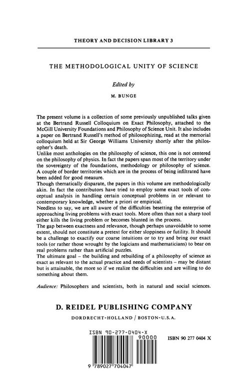 Produktbild: The Methodological Unity of Science