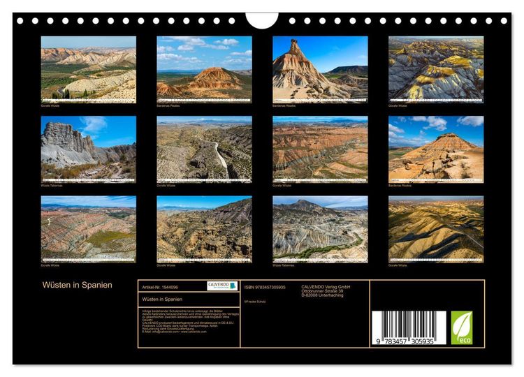 Produktbild: W&uuml;sten in Spanien (Wandkalender 2026 DIN A4 quer), CALVENDO Monatskalender