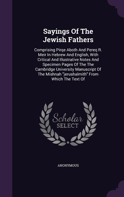 Produktbild: Sayings Of The Jewish Fathers