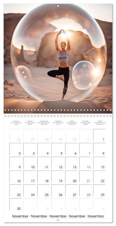 Produktbild: Soap bubble yoga dreams - AI Yoga journeys (Wall Calendar 2026 12 &times; 12 Inch) CALVENDO 12 Month Wall Calendar