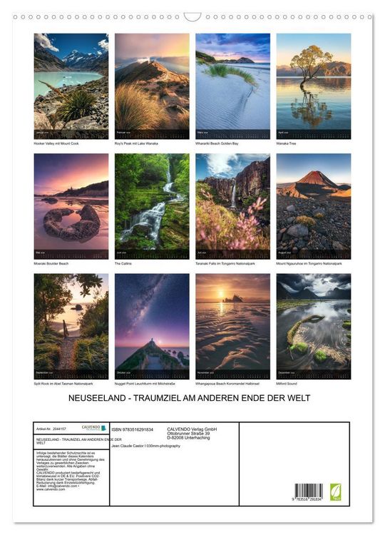 Produktbild: NEUSEELAND - TRAUMZIEL AM ANDEREN ENDE DER WELT (Wandkalender 2026 DIN A2 hoch), CALVENDO Monatskalender