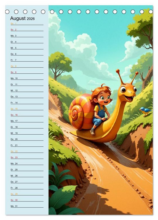Produktbild: Traumreise ins Abenteuerland - Planer f&uuml;r Kinder (Tischkalender 2026 DIN A5 hoch), CALVENDO Monatskalender