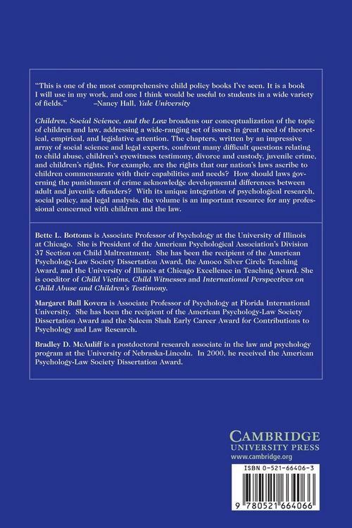 Produktbild: Children, Social Science, and the Law