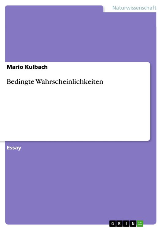 Produktbild: Bedingte Wahrscheinlichkeiten