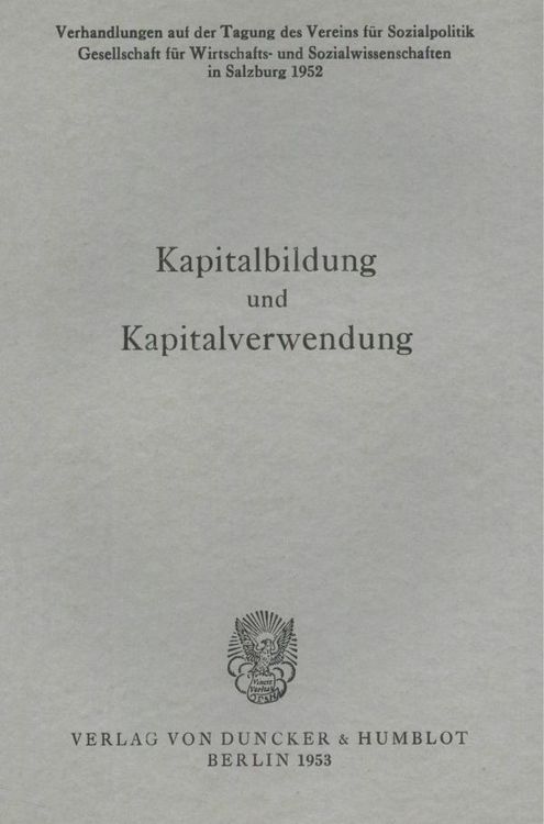 Produktbild: Kapitalbildung und Kapitalverwendung.