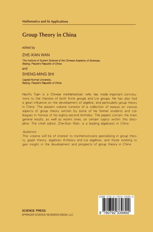 Produktbild: Group Theory in China