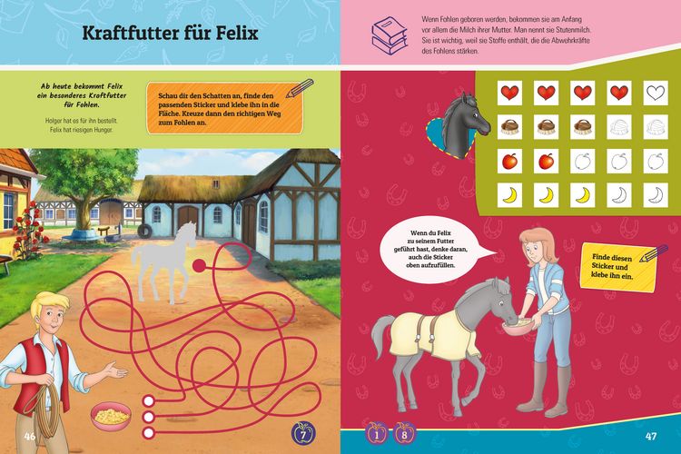 Produktbild: Bibi & Tina: R&auml;tseln Stickern K&uuml;mmern: Pflege Fohlen Felix!