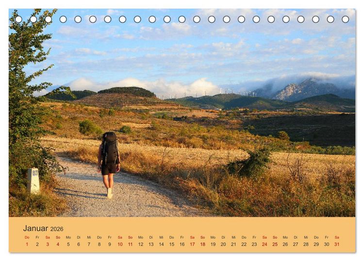 Produktbild: Auf den Spuren von Santiago - Wandern, Staunen, Seele baumeln lassen. (Tischkalender 2026 DIN A5 quer), CALVENDO Monatskalender