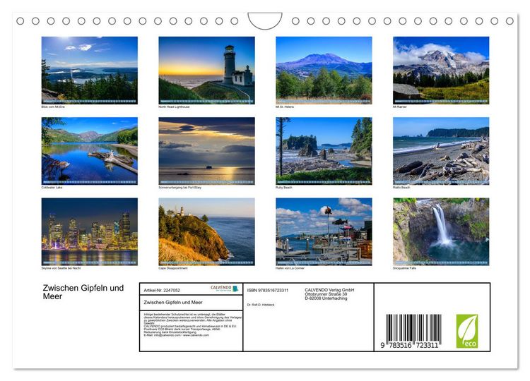 Produktbild: Zwischen Gipfeln und Meer (Wandkalender 2026 DIN A4 quer), CALVENDO Monatskalender