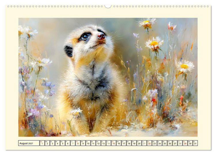 Produktbild: Erdm&auml;nnchen. Kleine Helden der Savanne (hochwertiger Premium Wandkalender 2027 DIN A2 quer), Kunstdruck in Hochglanz