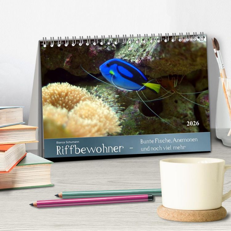 Produktbild: Riffbewohner - Bunte Fische, Anemonen und noch viel mehr (Tischkalender 2026 DIN A5 quer), CALVENDO Monatskalender