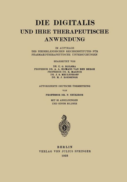 Produktbild: Die Digitalis und Ihre Therapeutische Anwendung