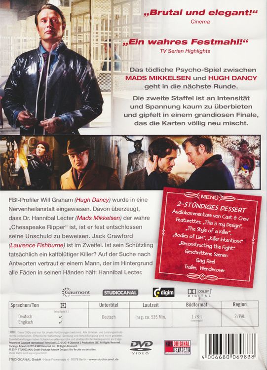 Produktbild: Hannibal - Staffel 2 [4 DVDs]