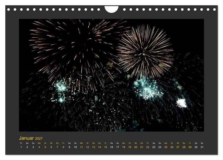 Produktbild: Feuerwerk - Explosives am Himmel (Wandkalender 2027 DIN A4 quer), CALVENDO Monatskalender