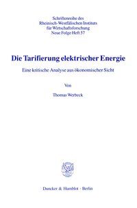 Produktbild: Die Tarifierung elektrischer Energie.