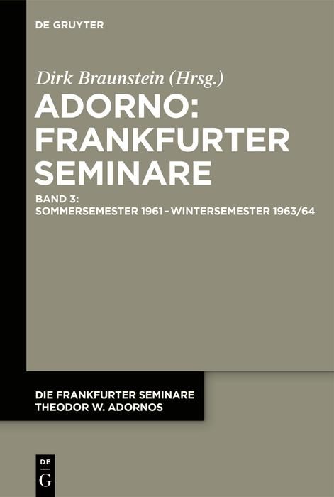 Produktbild: Sommersemester 1961 - Wintersemester 1963/64