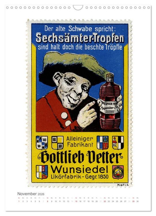 Produktbild: Werbemarken des fr&uuml;hen 20. Jahrhunderts (Wandkalender 2026 DIN A3 hoch), CALVENDO Monatskalender