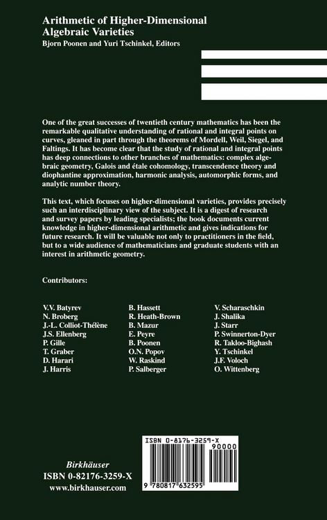 Produktbild: Arithmetic of Higher-Dimensional Algebraic Varieties