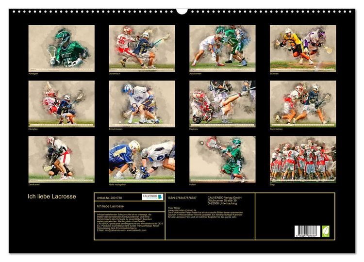 Produktbild: Ich liebe Lacrosse (Wandkalender 2026 DIN A2 quer), CALVENDO Monatskalender