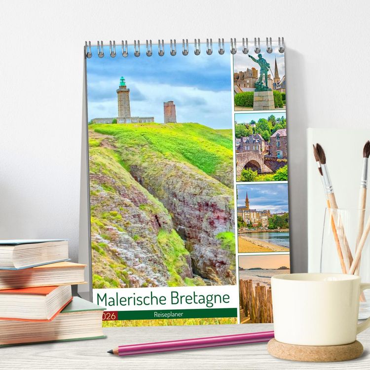 Produktbild: Malerische Bretagne - Reiseplaner (Tischkalender 2026 DIN A5 hoch), CALVENDO Monatskalender