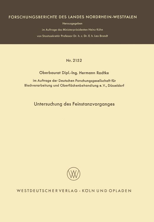 Produktbild: Untersuchung des Feinstanzvorganges