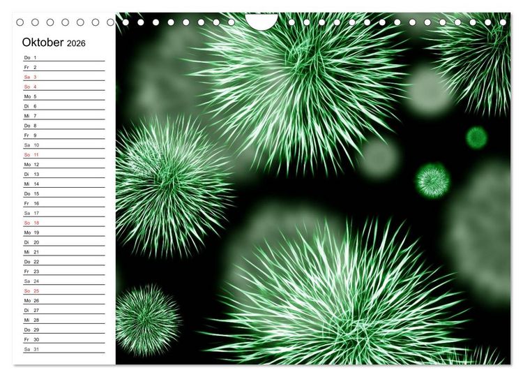 Produktbild: Mikrobiologie. Mikroorganismen, Genetik und Zellen (Wandkalender 2026 DIN A4 quer), CALVENDO Monatskalender