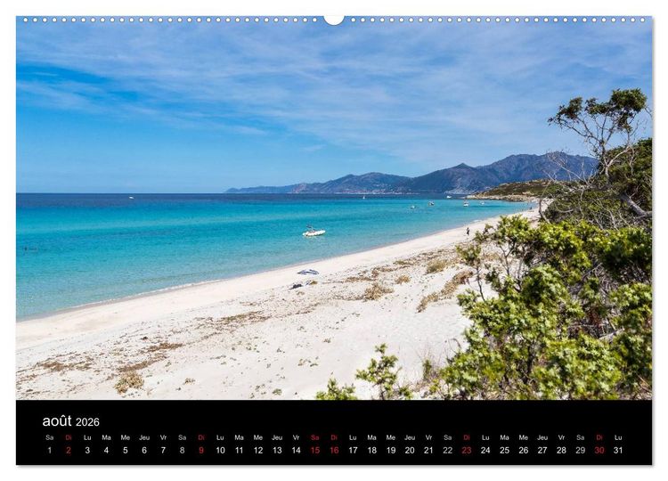 Produktbild: Les plus belles plages de Corse (Calendrier mural 2026 DIN A2 vertical) calendrier de bureau