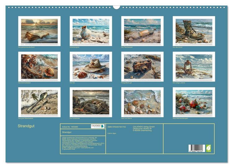Produktbild: Strandgut (Wandkalender 2026 DIN A2 quer), CALVENDO Monatskalender