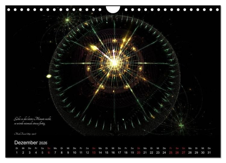 Produktbild: Zeit 2026 - Grafiken und Zitate (Wandkalender 2026 DIN A4 quer), CALVENDO Monatskalender