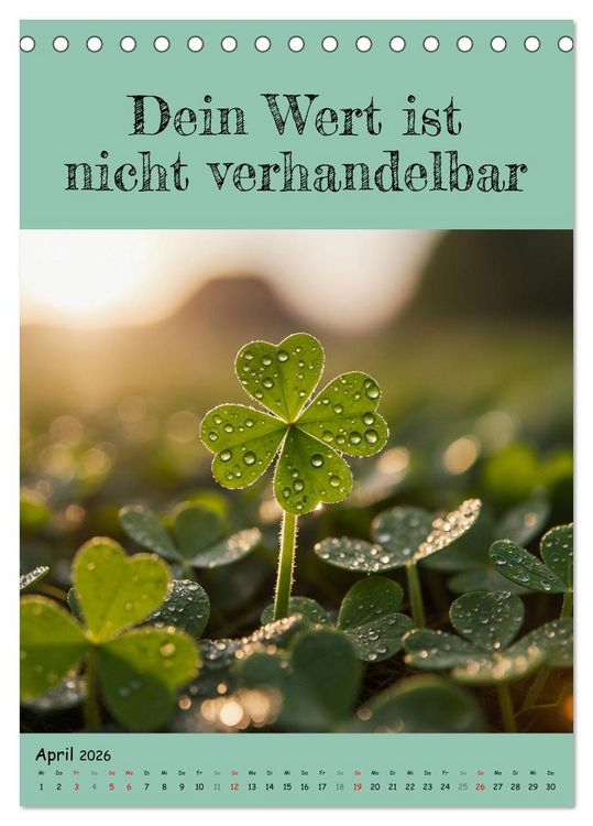 Produktbild: Positiv denken - Kalender f&uuml;r mehr Selbstvertrauen (Tischkalender 2026 DIN A5 hoch), CALVENDO Monatskalender