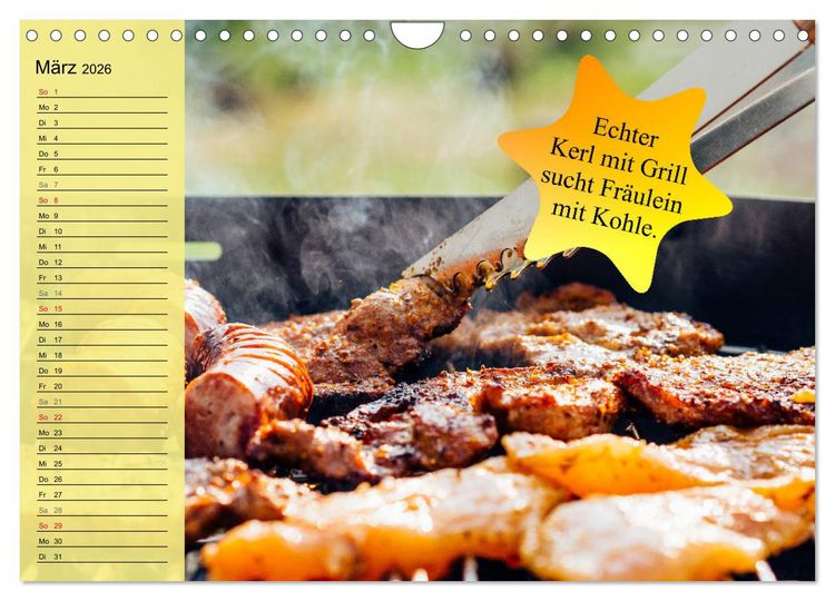 Produktbild: Auftragsgriller f&uuml;r effektive Fettverbrennung! Denn Grillsaison ist immer! (Wandkalender 2026 DIN A4 quer), CALVENDO Monatskalender