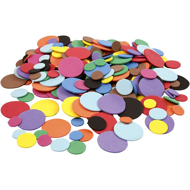 Produktbild: Creativ Company Moosgummikreise, D 12+20+32 mm, sortierte Farben, 300 sortiert