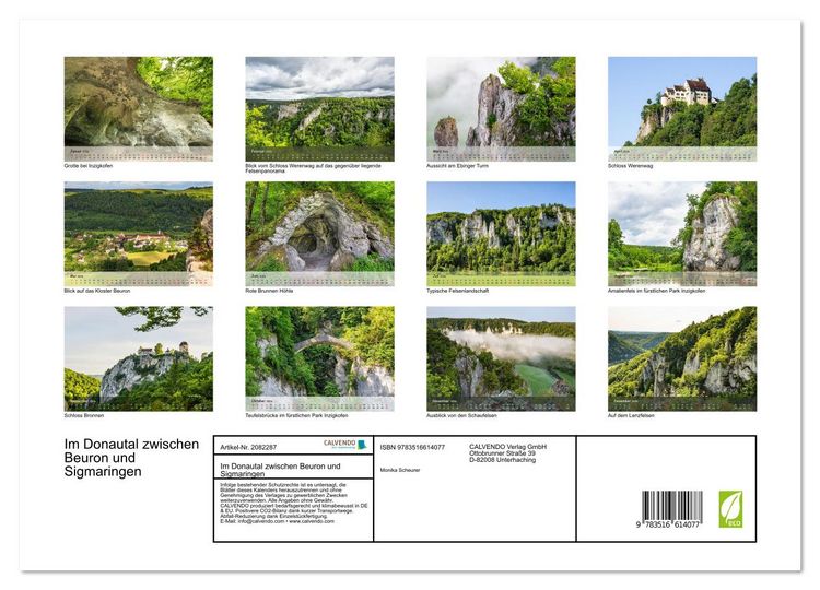 Produktbild: Im Donautal zwischen Beuron und Sigmaringen (hochwertiger Premium Wandkalender 2026 DIN A2 quer), Kunstdruck in Hochglanz