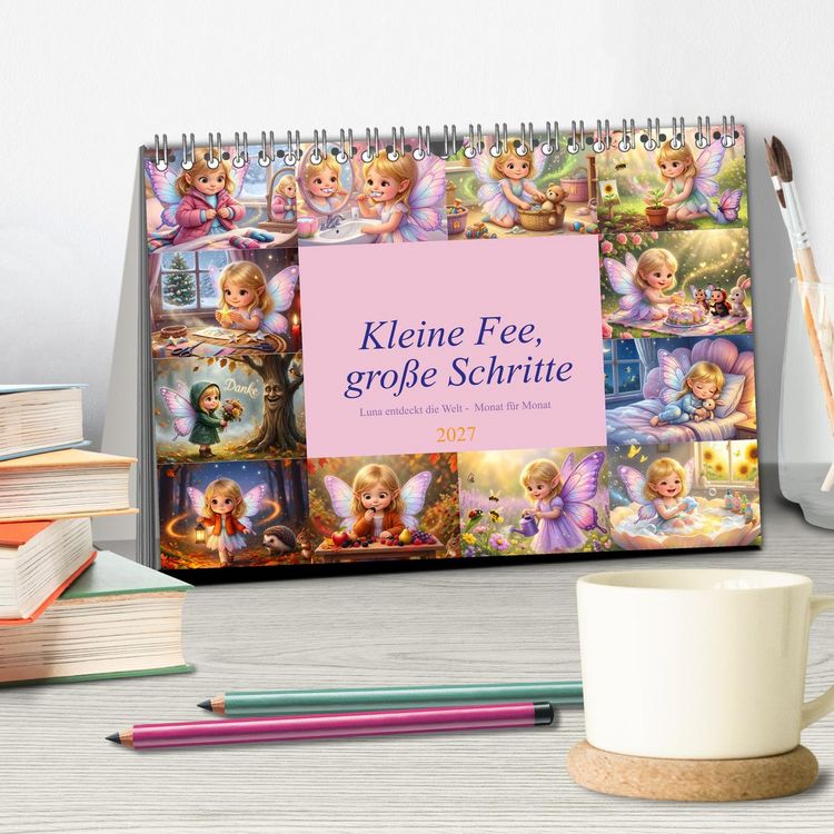Produktbild: Kleine Fee, gro&szlig;e Schritte (Tischkalender 2027 DIN A5 quer), CALVENDO Monatskalender