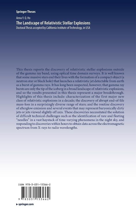 Produktbild: The Landscape of Relativistic Stellar Explosions