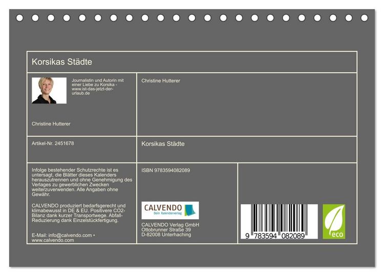Produktbild: Korsikas St&auml;dte (Tischkalender 2027 DIN A5 quer), CALVENDO Monatskalender