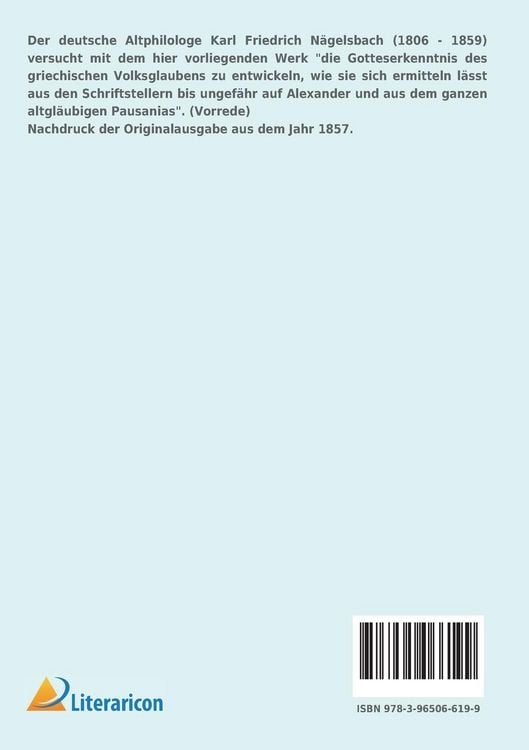Produktbild: Die nachhomerische Theologie des griechischen Volksglaubens