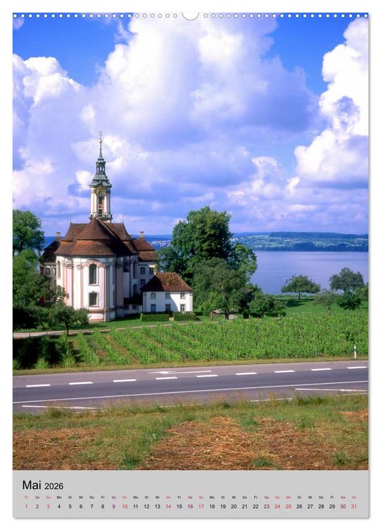 Produktbild: Der Bodensee mit seinen Sehensw&uuml;rdigkeiten (Wandkalender 2026 DIN A2 hoch), CALVENDO Monatskalender
