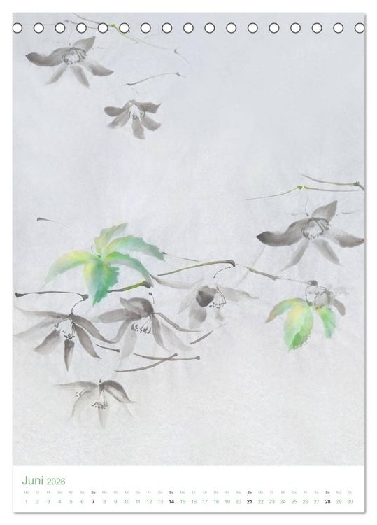 Produktbild: Jahreszeiten in Stil japanischer Malerei - Kunst (Tischkalender 2026 DIN A5 hoch), CALVENDO Monatskalender