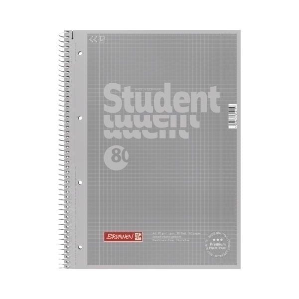 Produktbild: Brunnen Collegeblock A4 silver, Lin. 28