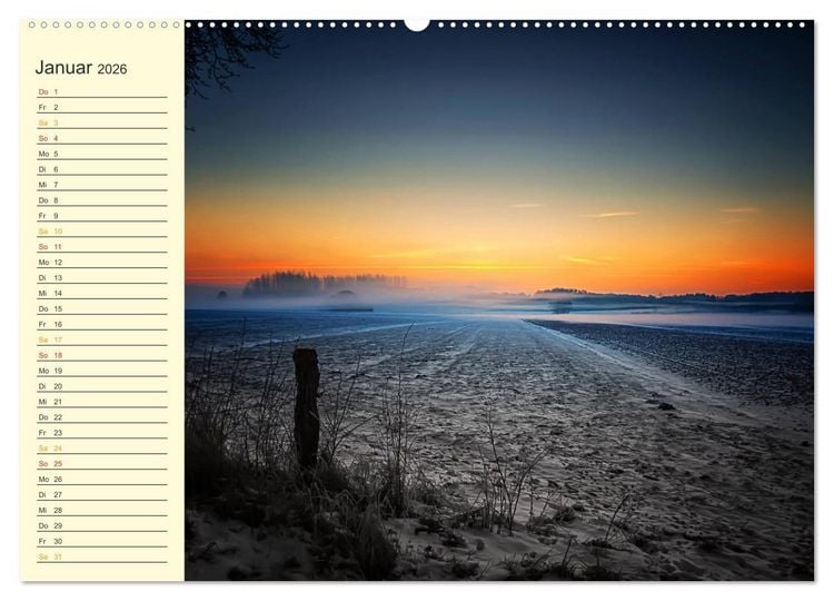 Produktbild: Friesland, verzauberte Landschaft an der Nordsee (hochwertiger Premium Wandkalender 2026 DIN A2 quer), Kunstdruck in Hochglanz