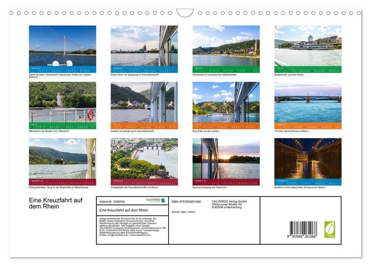 Produktbild: Eine Kreuzfahrt auf dem Rhein (Wandkalender 2027 DIN A3 quer), CALVENDO Monatskalender